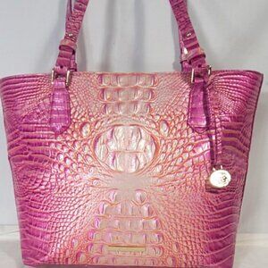 BRAHMIN MEDIUM MISHA PINK PEONY OMBRE SHOULDER BAG/PURSE